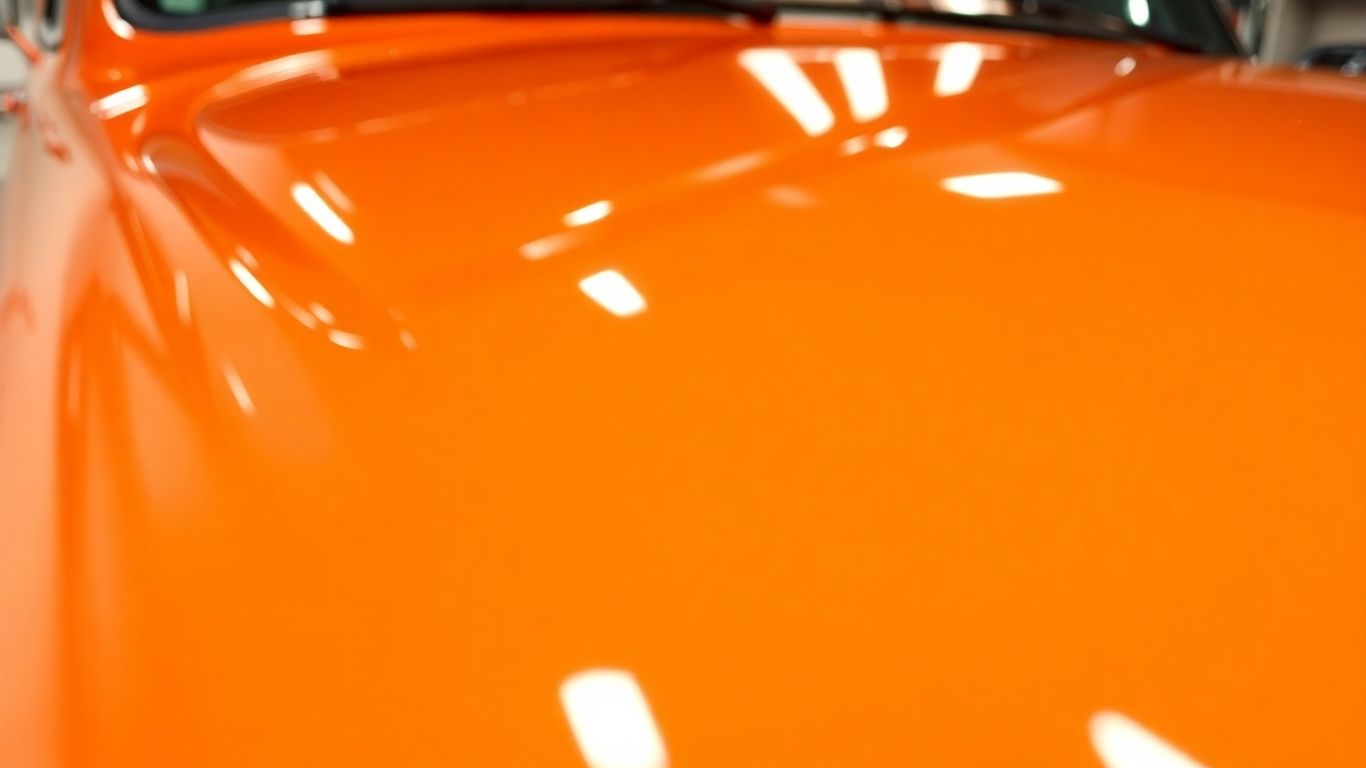 Caminhão com pintura cristalizada brilhante e espelhada.